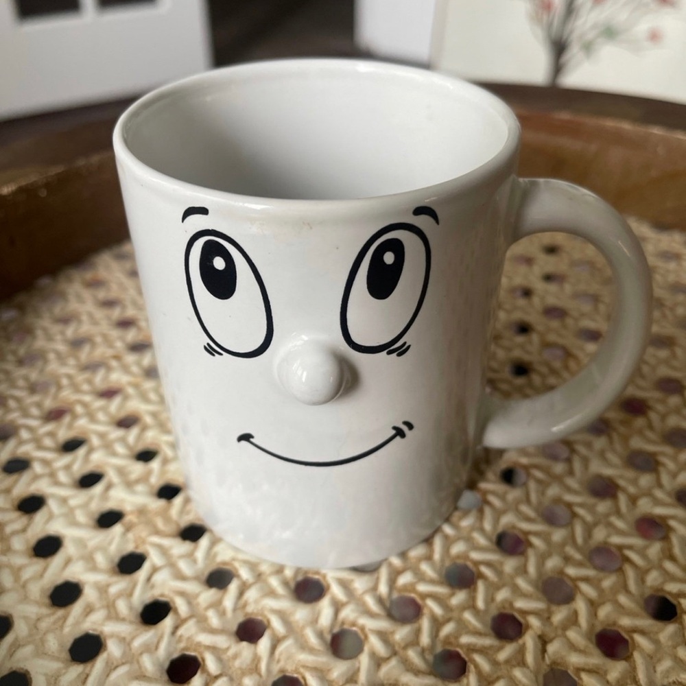 Vintage SMILEY FACE MUG, Smerky Face, Coffee Cup, Mug, 3D Face Mug